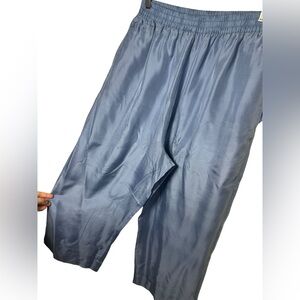 Vintage Anna and Frank Silk Pull On Stretch Waist Pants Pockets Size Large Blue